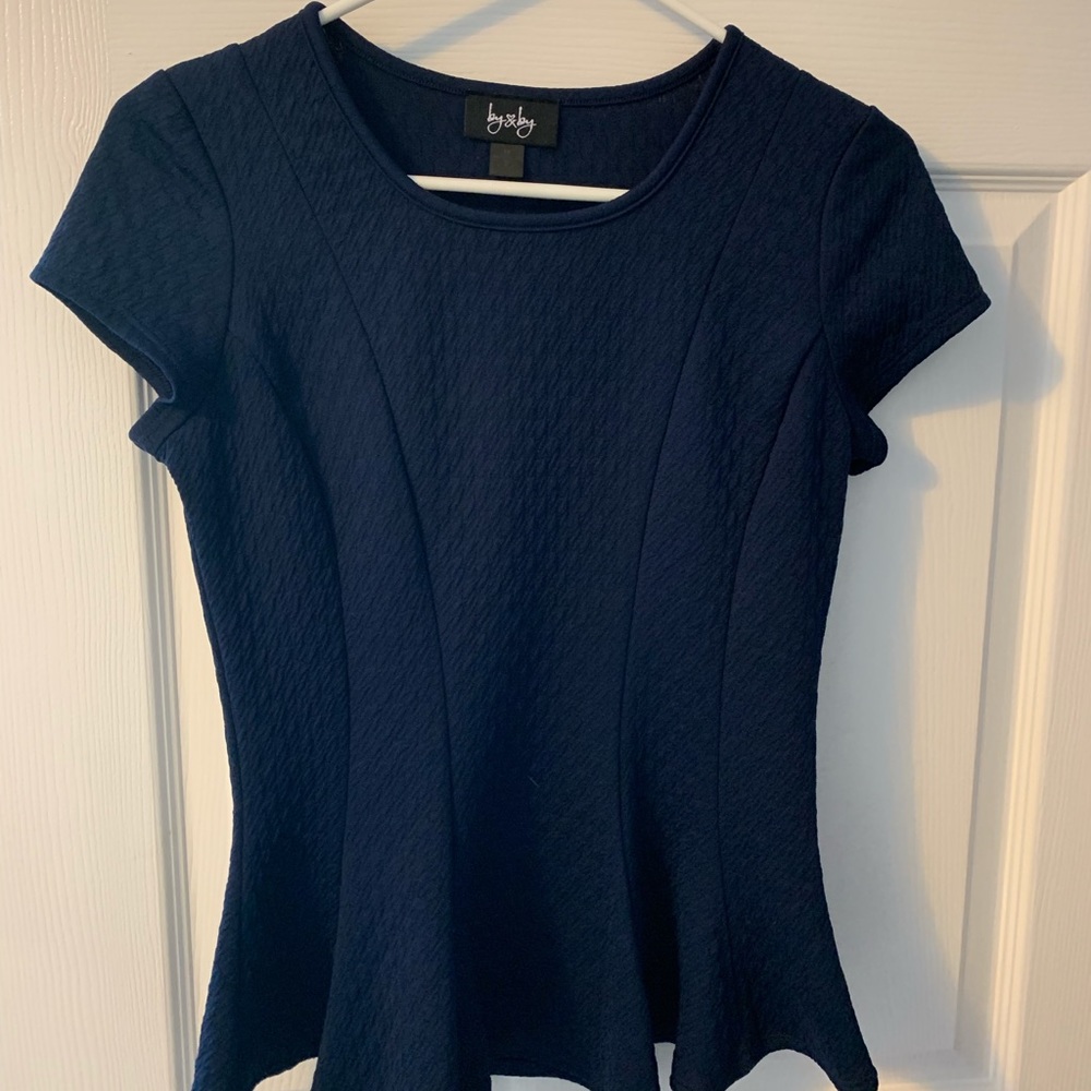 Navy blue peplum top